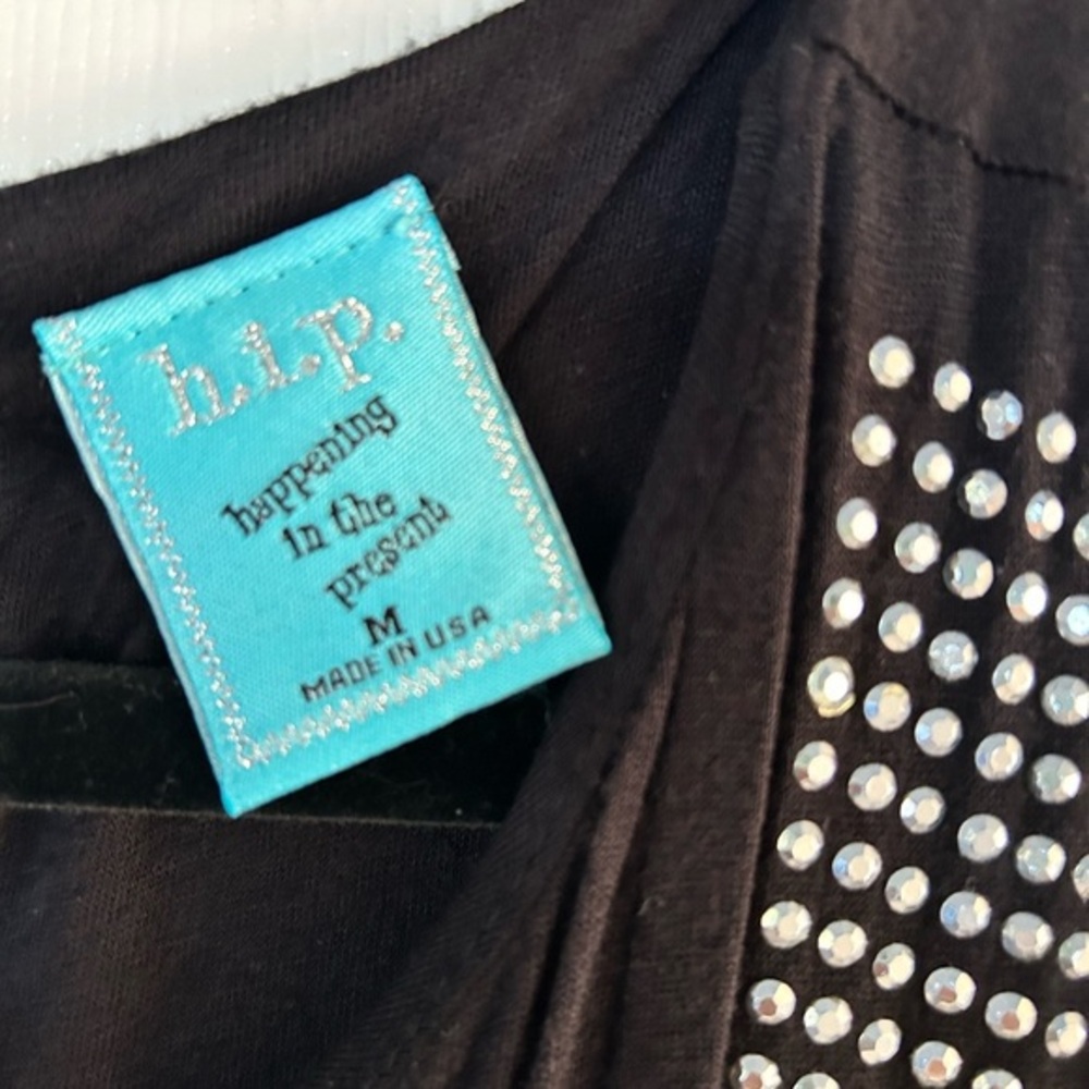 h.i.p. Black Tank‎ Top with Silver Studs - Picture 2 of 5